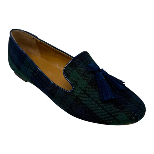 Tassel Smoking Loafers By J. Crew In Black Watch Plaid, Size: 6.5