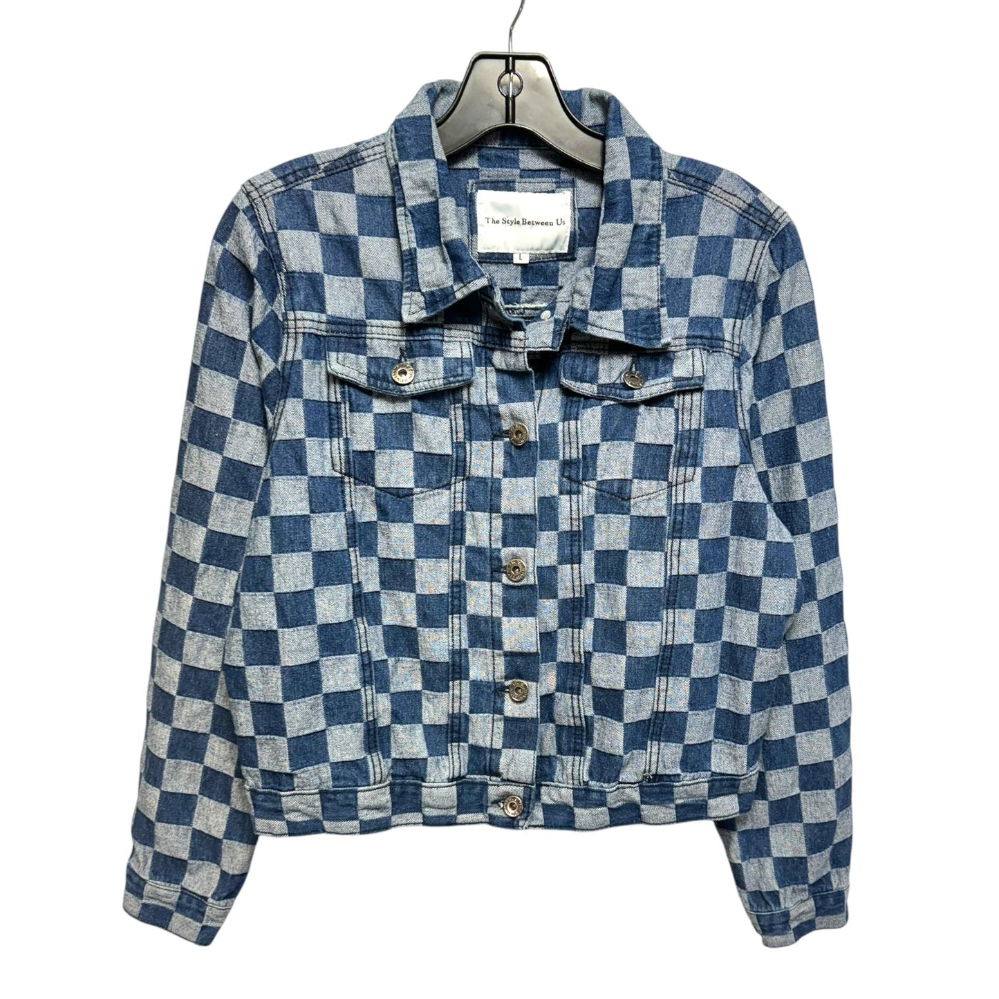 Jacket Denim By The Style Between Us In Checkered Pattern, Size: L