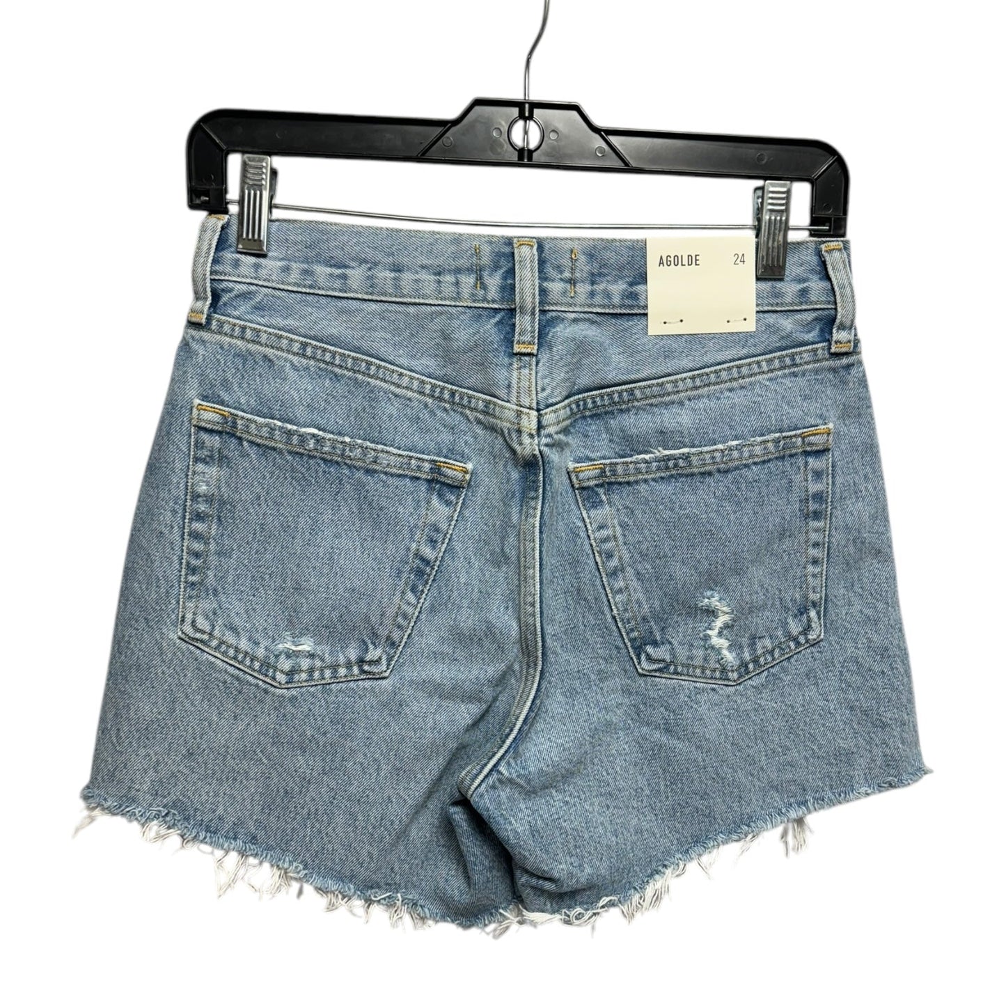 Parker Long Shorts By Agolde In Blue Denim, Size: 0