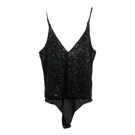 Sequined Bodysuit Top Sleeveless By Sincerely Jules In Black, Size: S