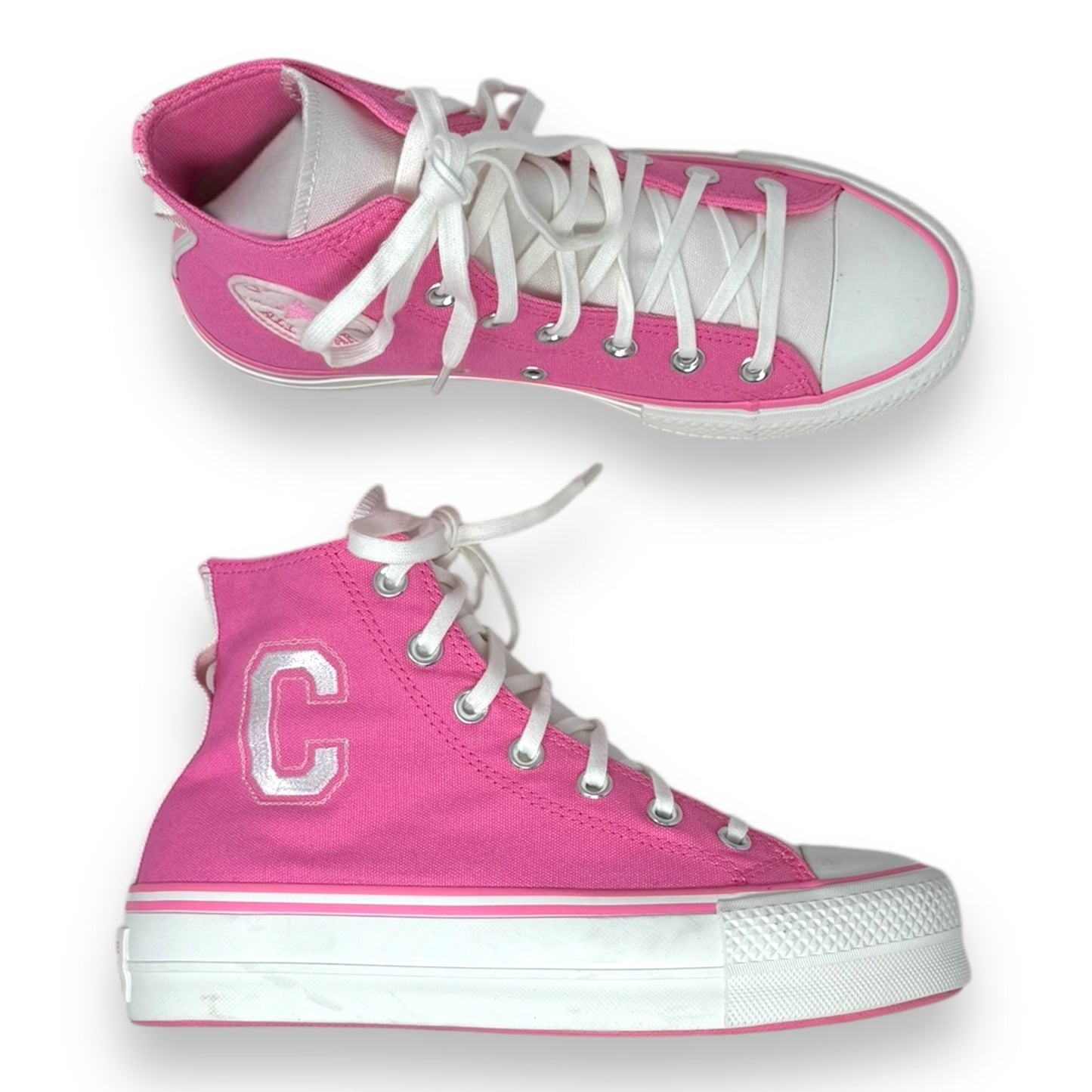 All Star Lift Platform Retro Varsity
 Sneakers By Converse In Pink, Size: 7