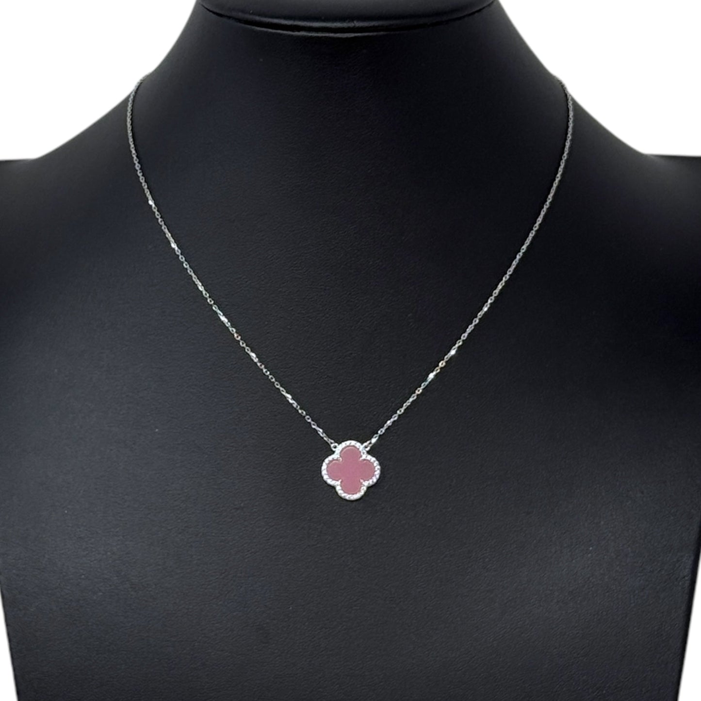 Sterling Silver & CZ Clover Pendant Necklace By Clothes Mentor