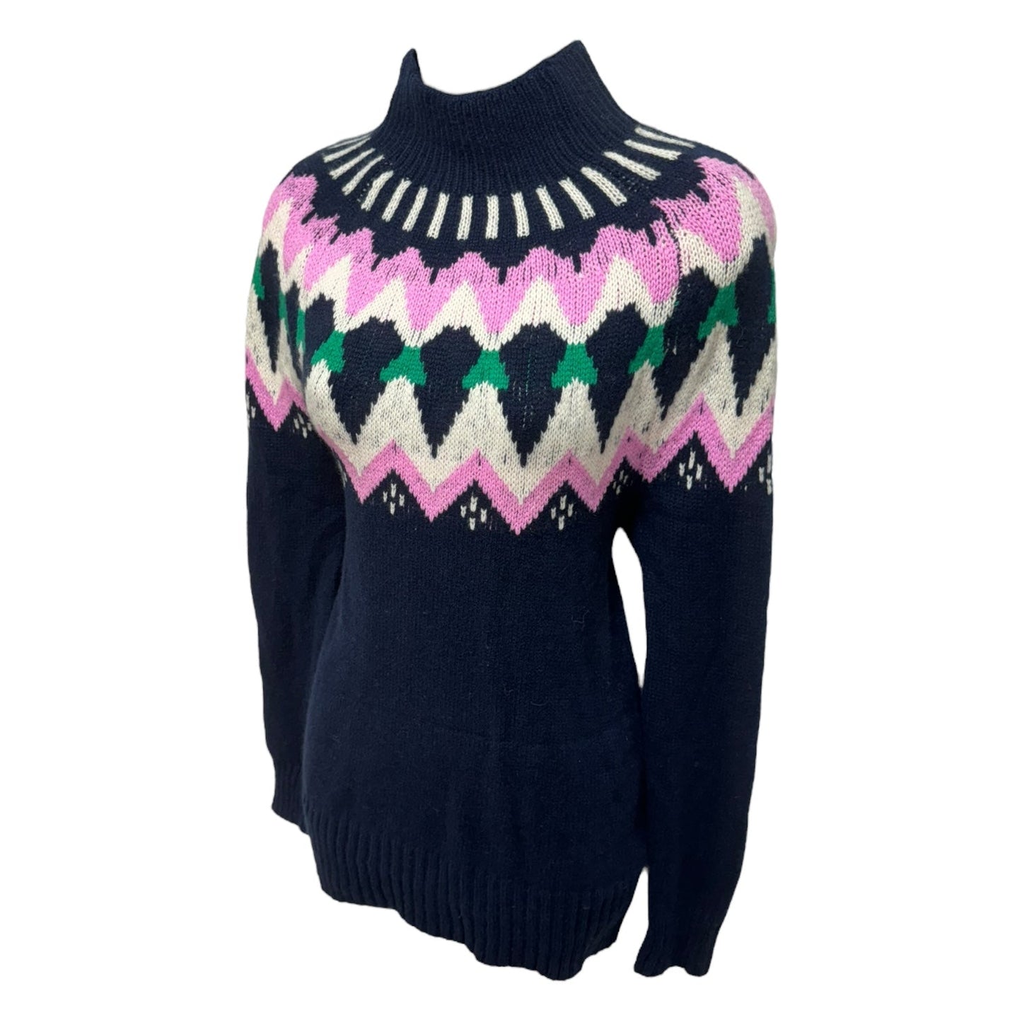 Mockneck Fair Isle Cashmere Sweater By J. Crew In Multi-colored, Size: XS