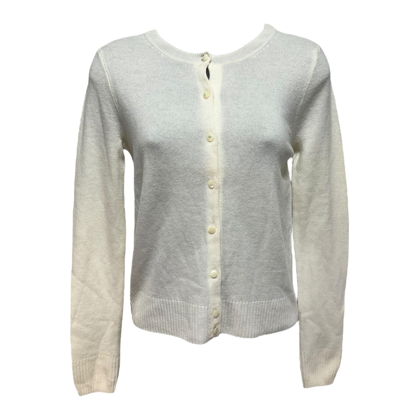 100% Italian Cashmere Cardigan Sweater By J. Crew Collection In Cream, Size: XS