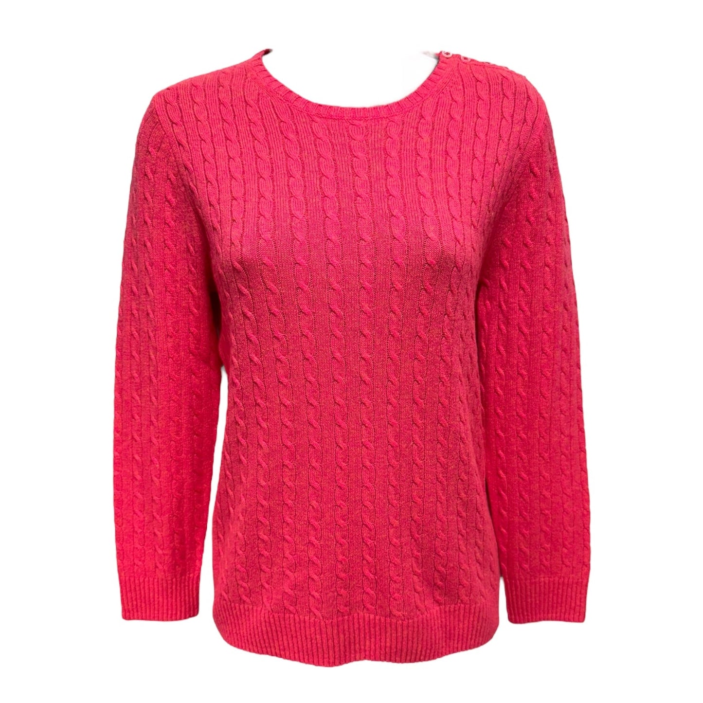 Cashmere Cable Knit Pullover Sweater By J. Crew Collection In Pink, Size: S