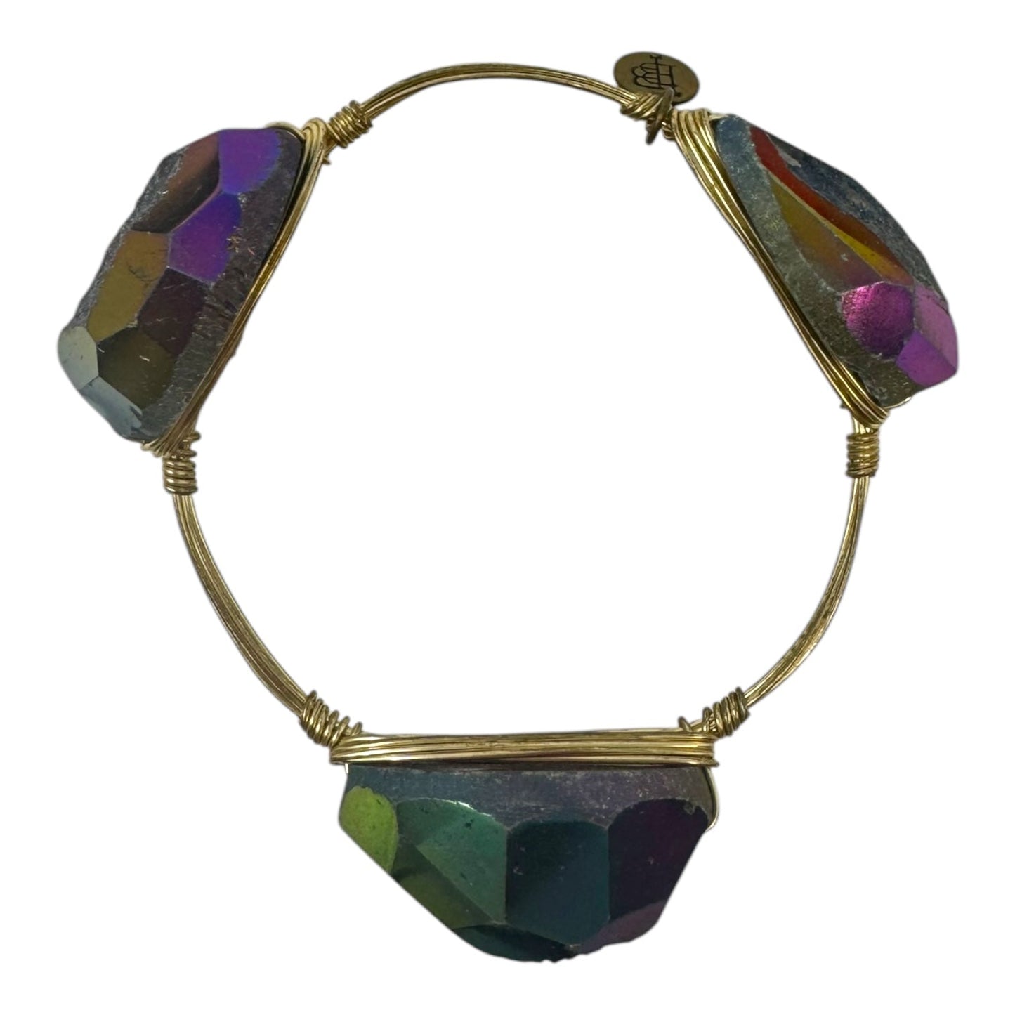 Rainbow Druzy Bangle Bracelet By Arlo and Arrows