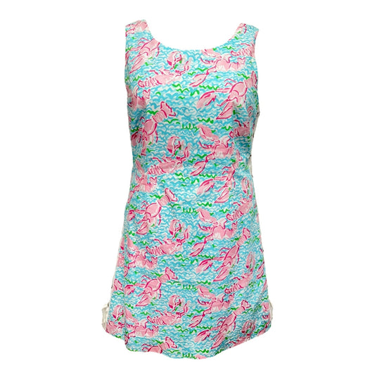 Delia Shift Dress in Lobstah Roll Designer By Lilly Pulitzer In Blue & Pink, Size: 10