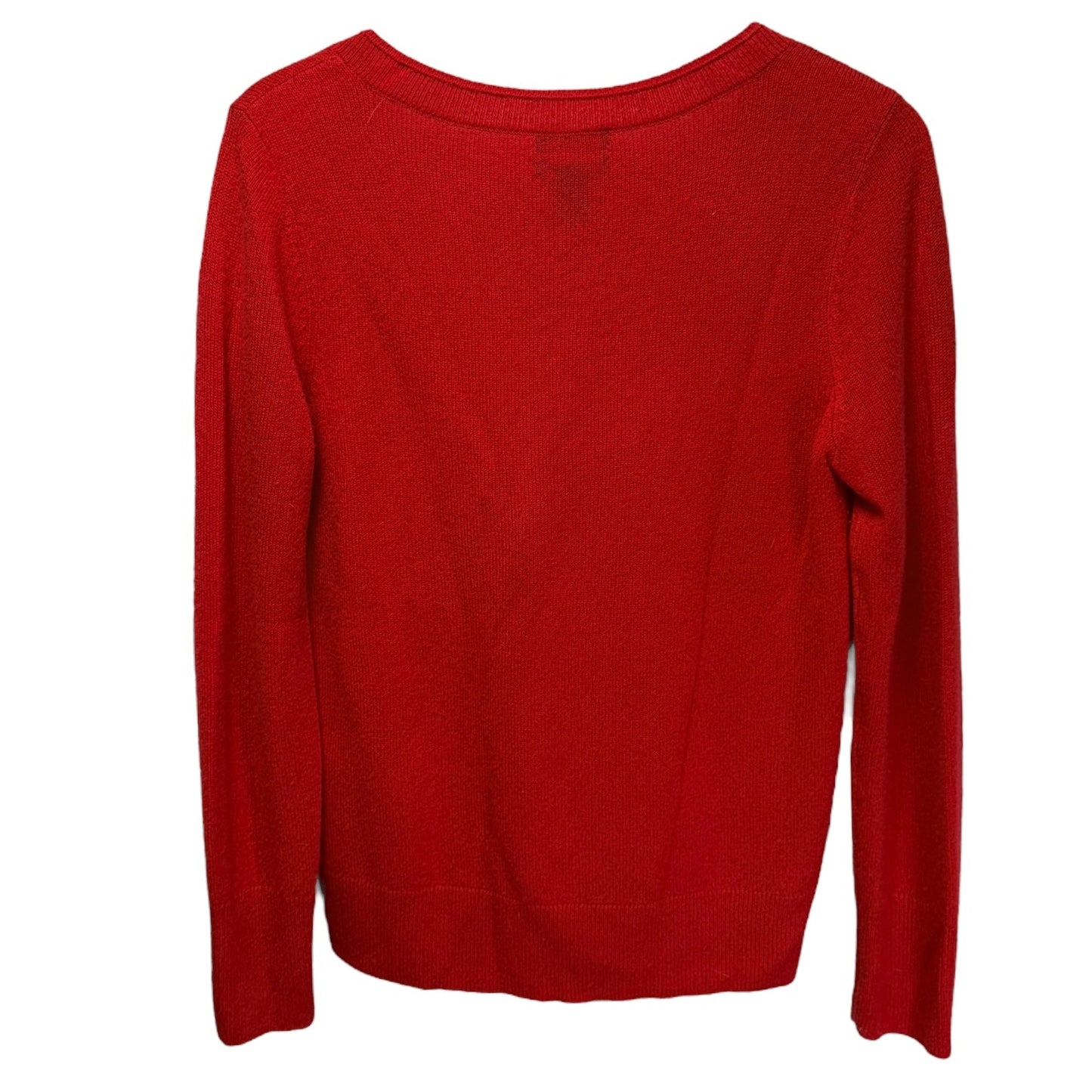 V-Neck Cashmere Sweater By Halogen In Red, Size: S