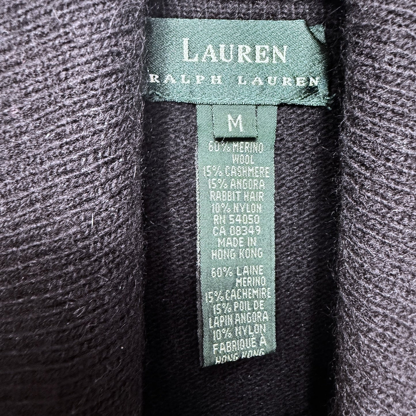 Cashmere Wool Blend Pullover Sweater By Lauren By Ralph Lauren In Black, Size: M