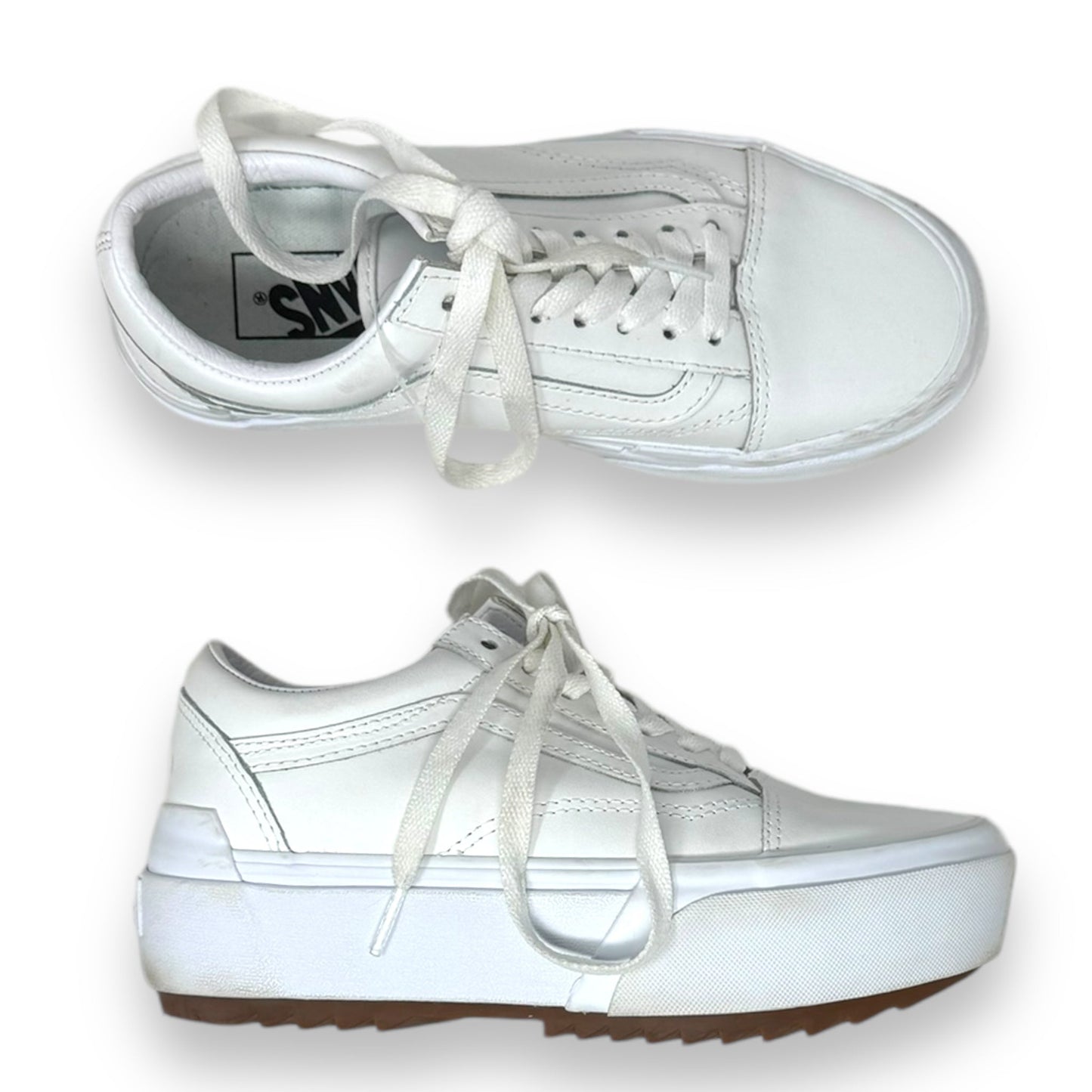 Old Skool Stacked Platform Sneakers By Vans In White, Size: 6