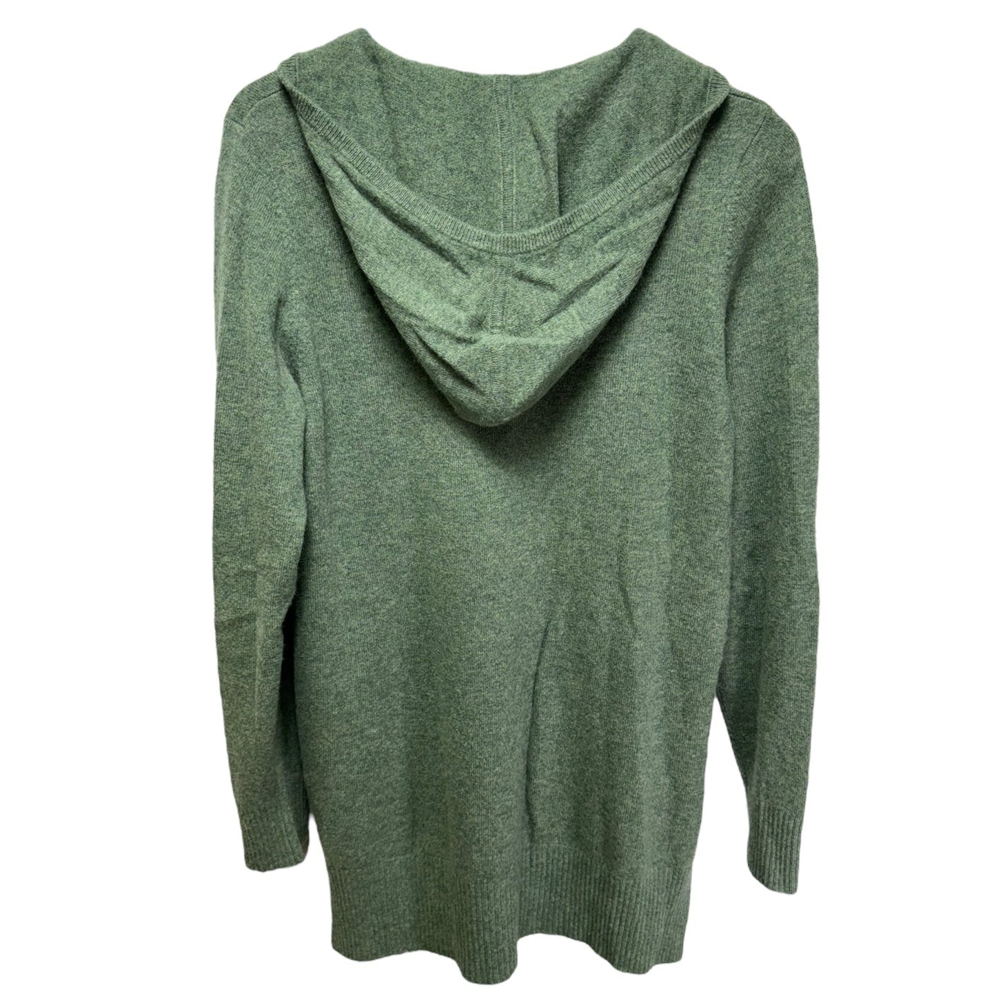 Cashmere Hoodie Pullover Tunic Sweater By L.L. Bean In Green, Size: M