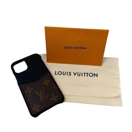 Bumper Pallas Iphone 11 Pro Luxury Designer By Louis Vuitton In Monogram Coated Canvas & Calf Leather, Size: Medium