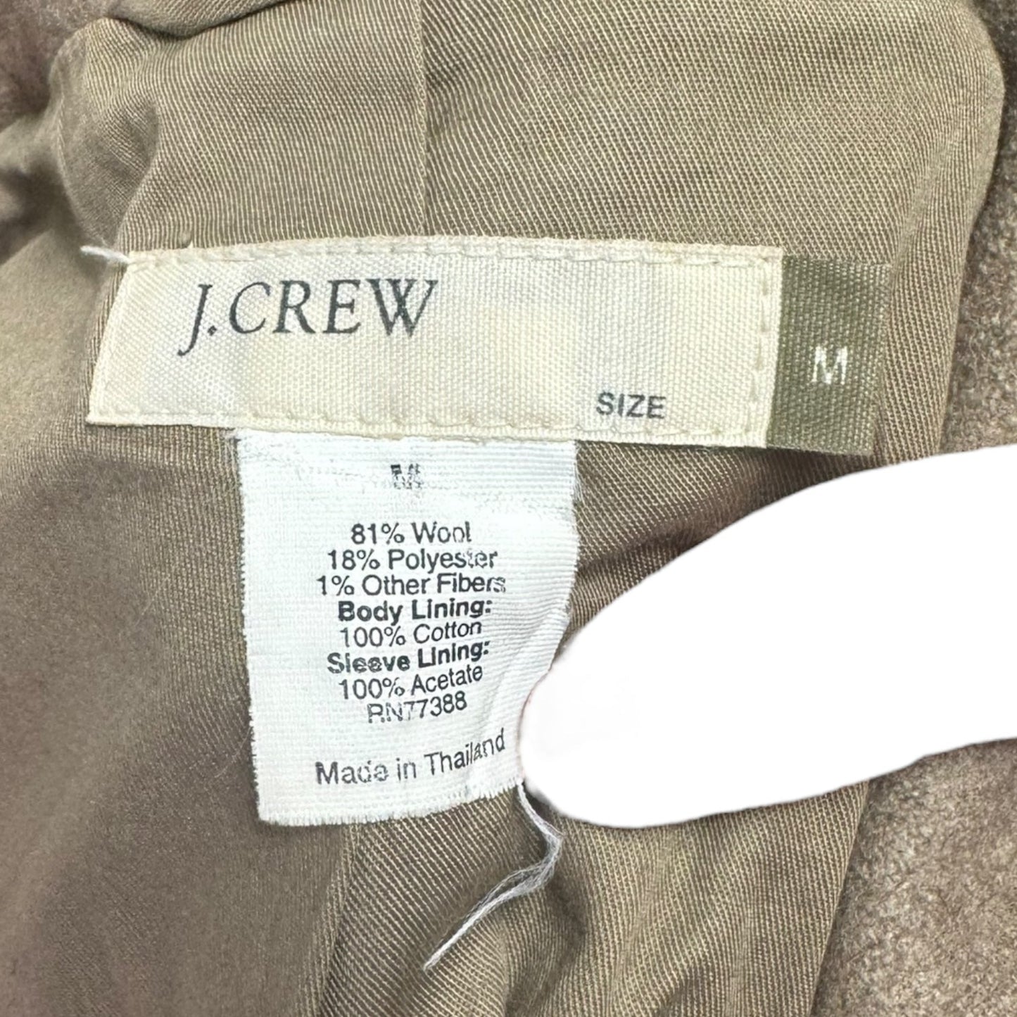 Jacket Wool By J. Crew In Taupe, Size: M