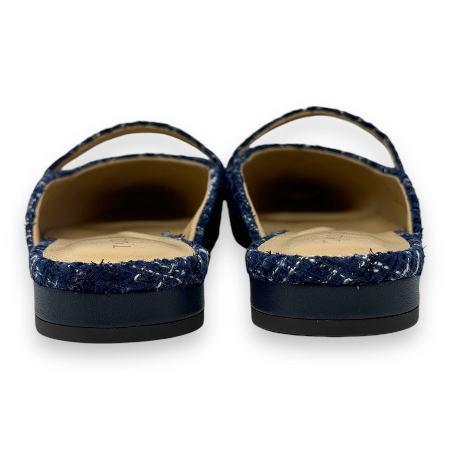 Edison Strap Mules By Talbots In Navy Bouclé, Size: 9.5