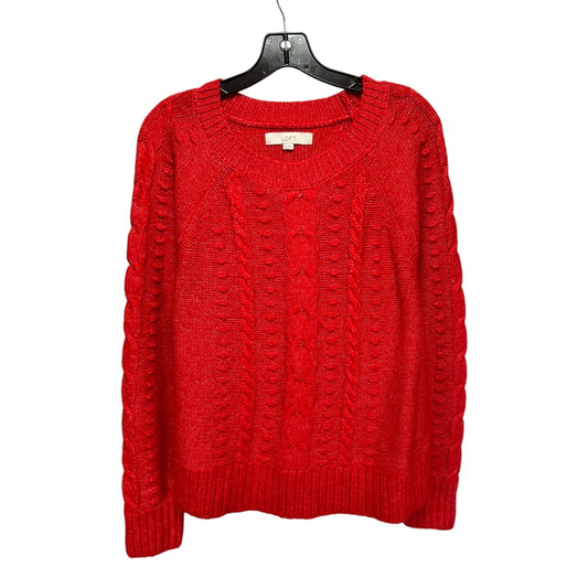 Sweater By Loft In Red, Size: Xl