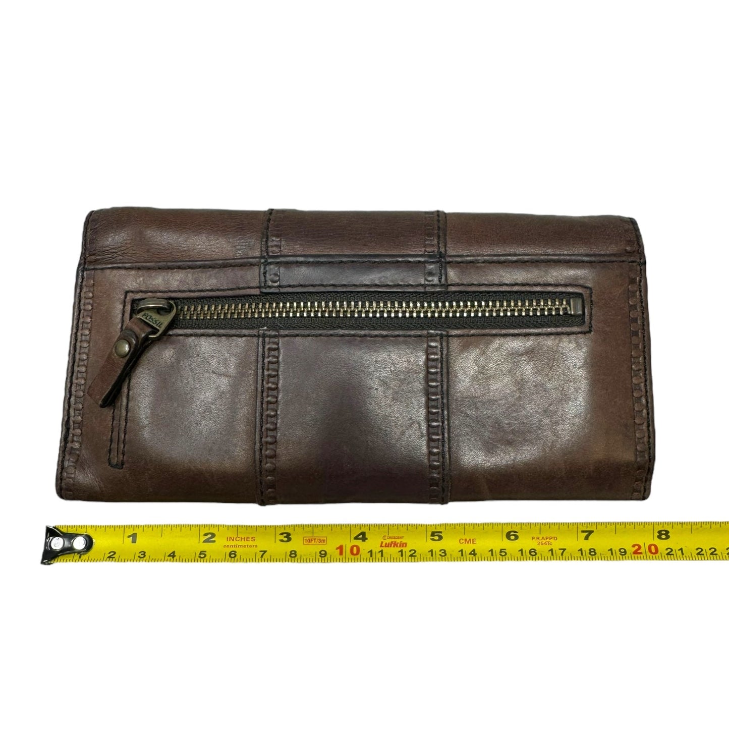 Trifold Wallet Leather By Fossil, Size: Large