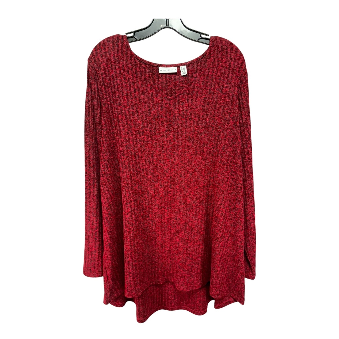 Sweater By Susan Graver In Black & Red, Size: 2x