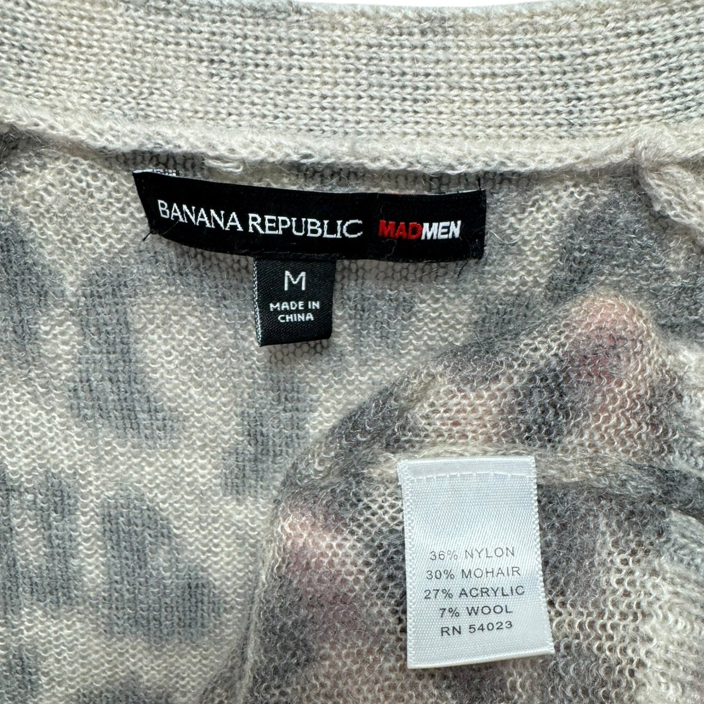 Mohair Blend Sweater Cardigan By Banana Republic In Animal Print, Size: M