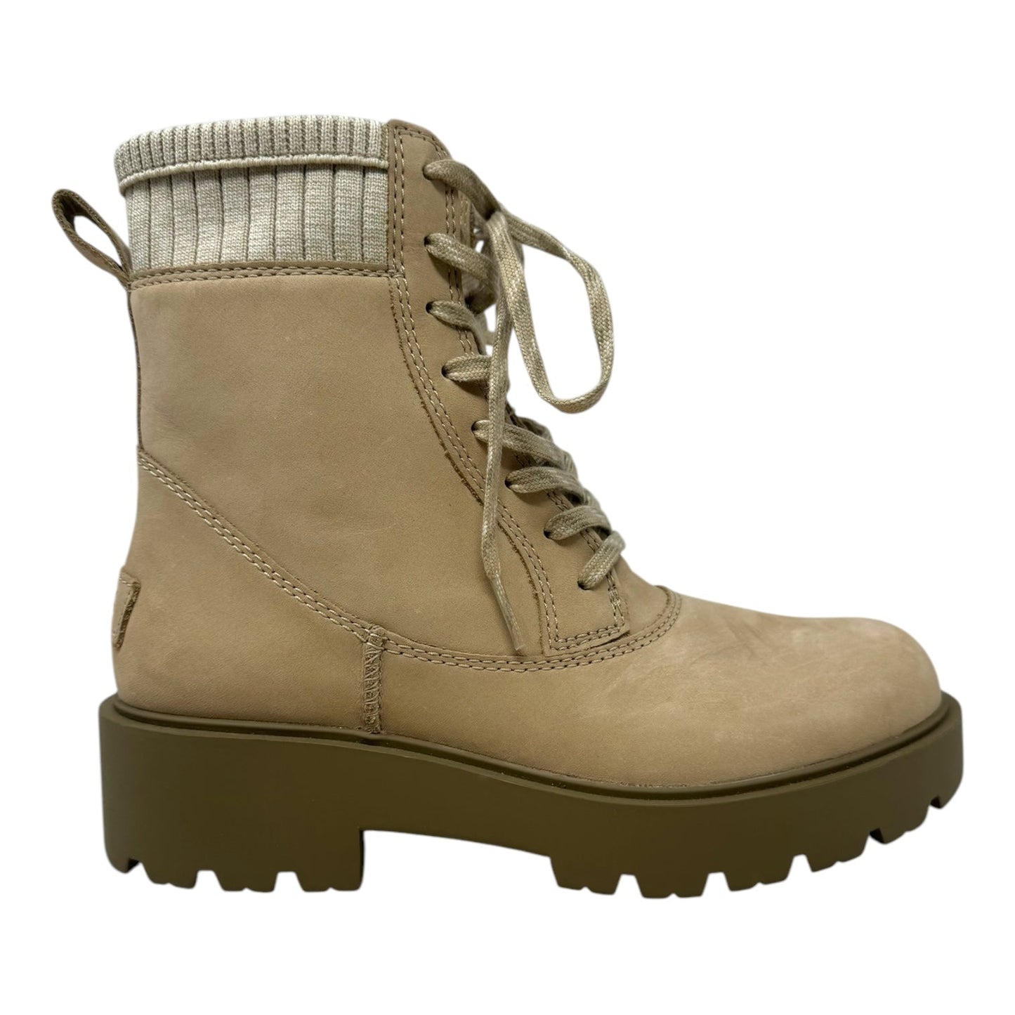 Ballard Lace Up Boots Designer By Ugg In Beige, Size: 6.5