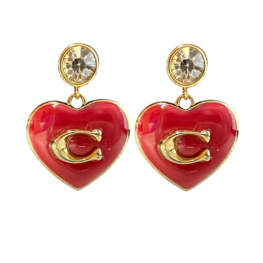 Signature Heart Drop Earrings Designer By Coach