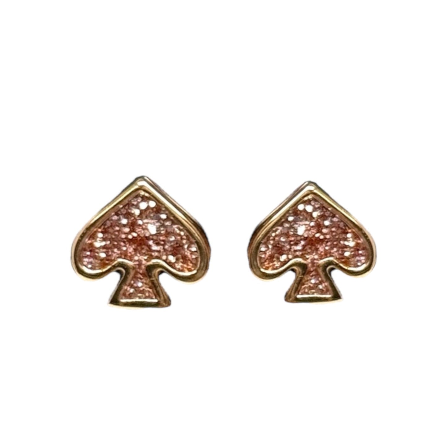 Everyday Spade Glitter Enamel Stud Earrings Designer By Kate Spade