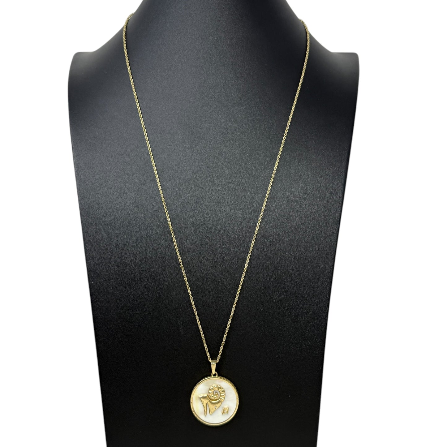 Gold Plated Sea La Vie 28" ARIES Mother Of Pearl Pendant Necklace By Spartina