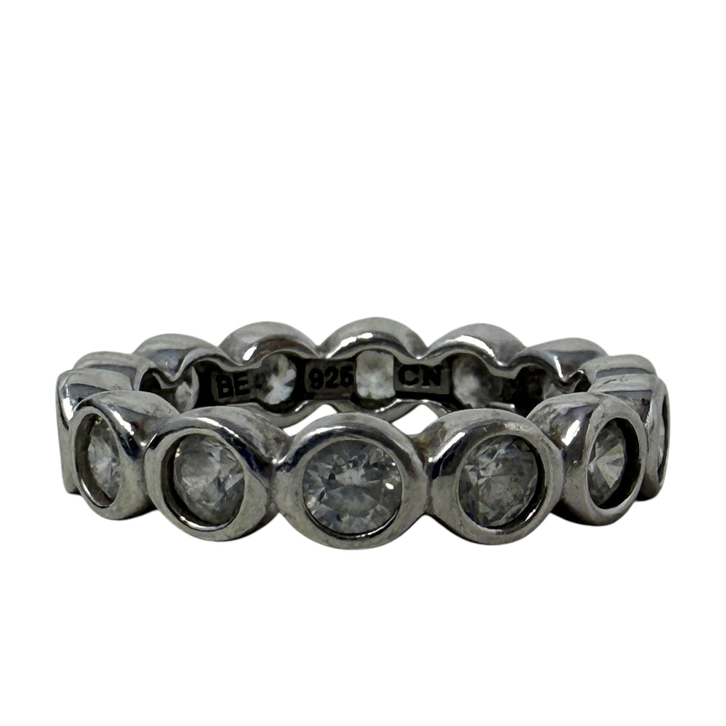 CZ & Sterling Silver Eternity Ring By Unbranded, Size: 5