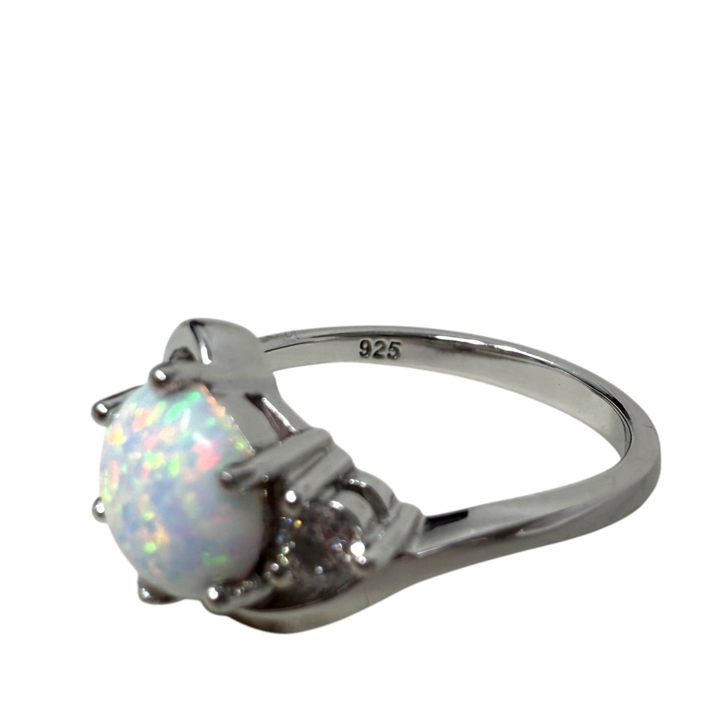 Simulated Fire Opal & Sterling Silver Accent Ring By Unbranded, Size: 7.5