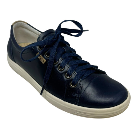 Soft 7 Leather Shoes Sneakers By Ecco In Navy, Size: 6.5