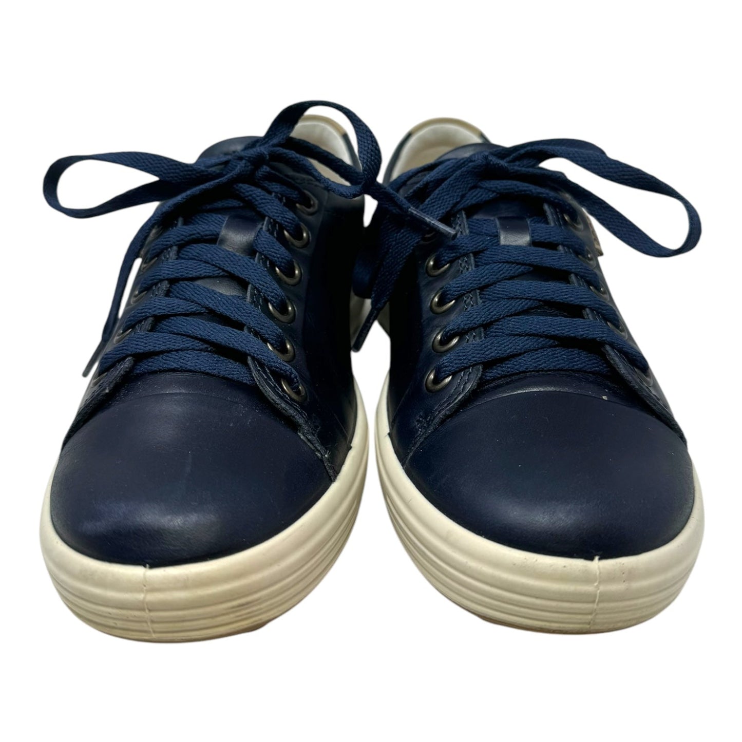 Soft 7 Leather Shoes Sneakers By Ecco In Navy, Size: 6.5