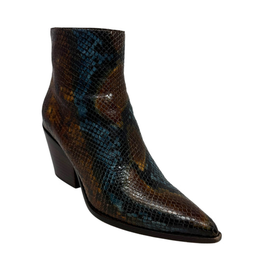 Libby Bootie By Paige In Brown & Blue Multi Snakeskin Print, Size: 6.5