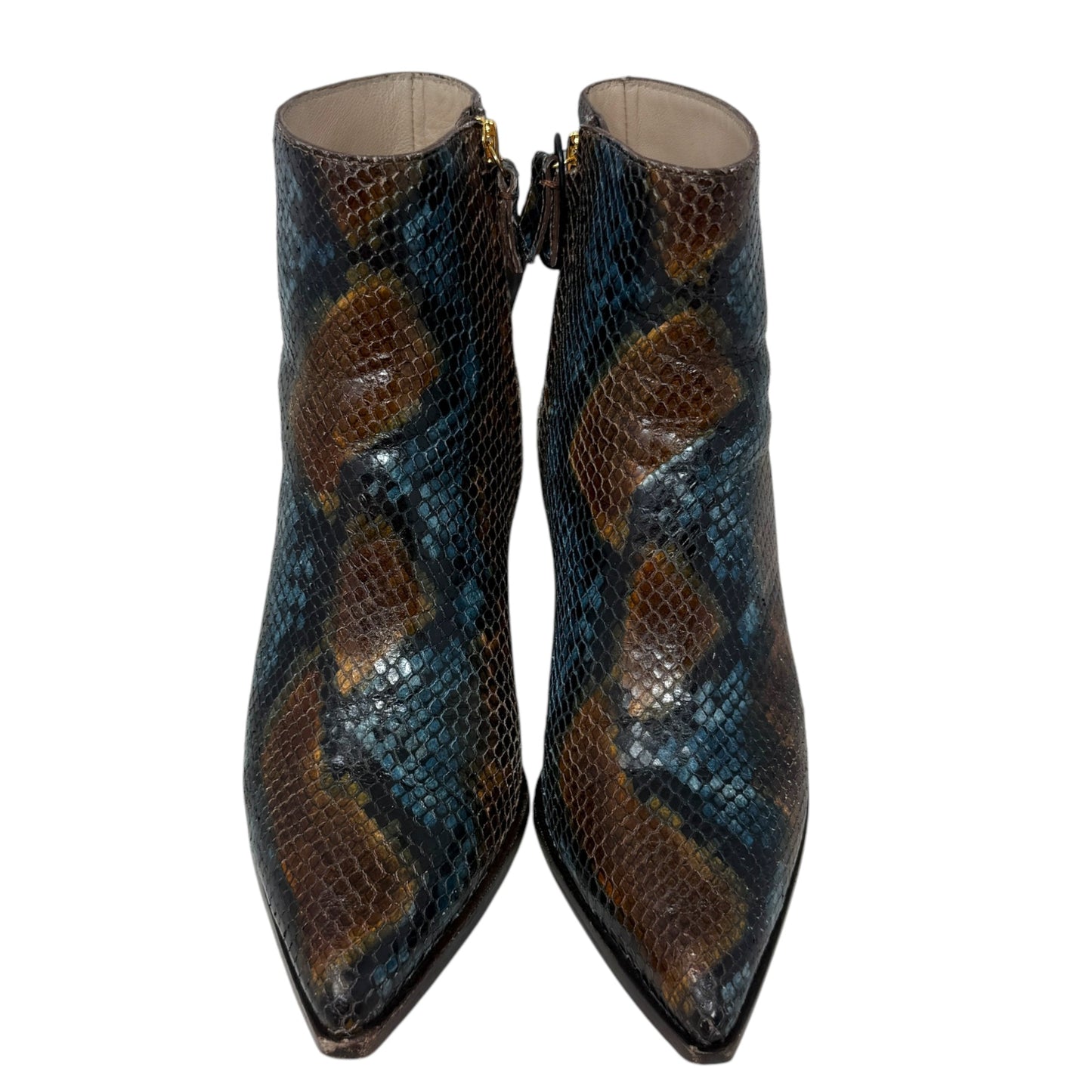 Libby Bootie By Paige In Brown & Blue Multi Snakeskin Print, Size: 6.5