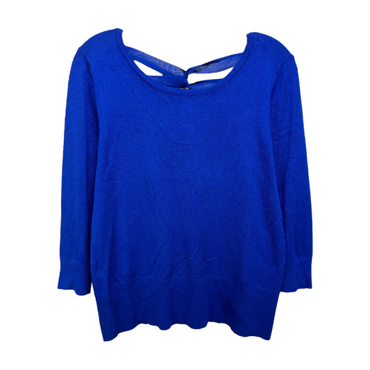 Cross Back Sweater By Cable And Gauge In Blue, Size: M