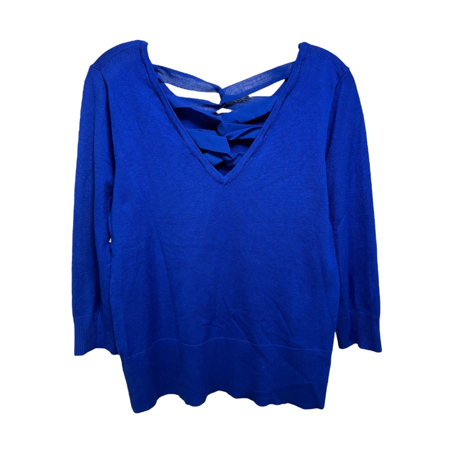 Cross Back Sweater By Cable And Gauge In Blue, Size: M