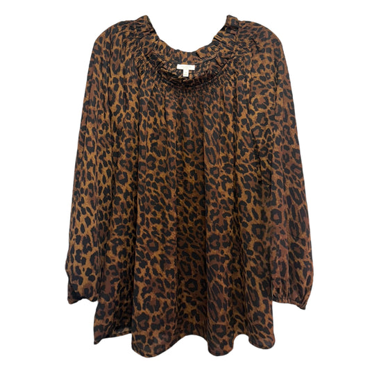 Smocked Blouse By Talbots In Spectacular Animal Print, Size: 1X