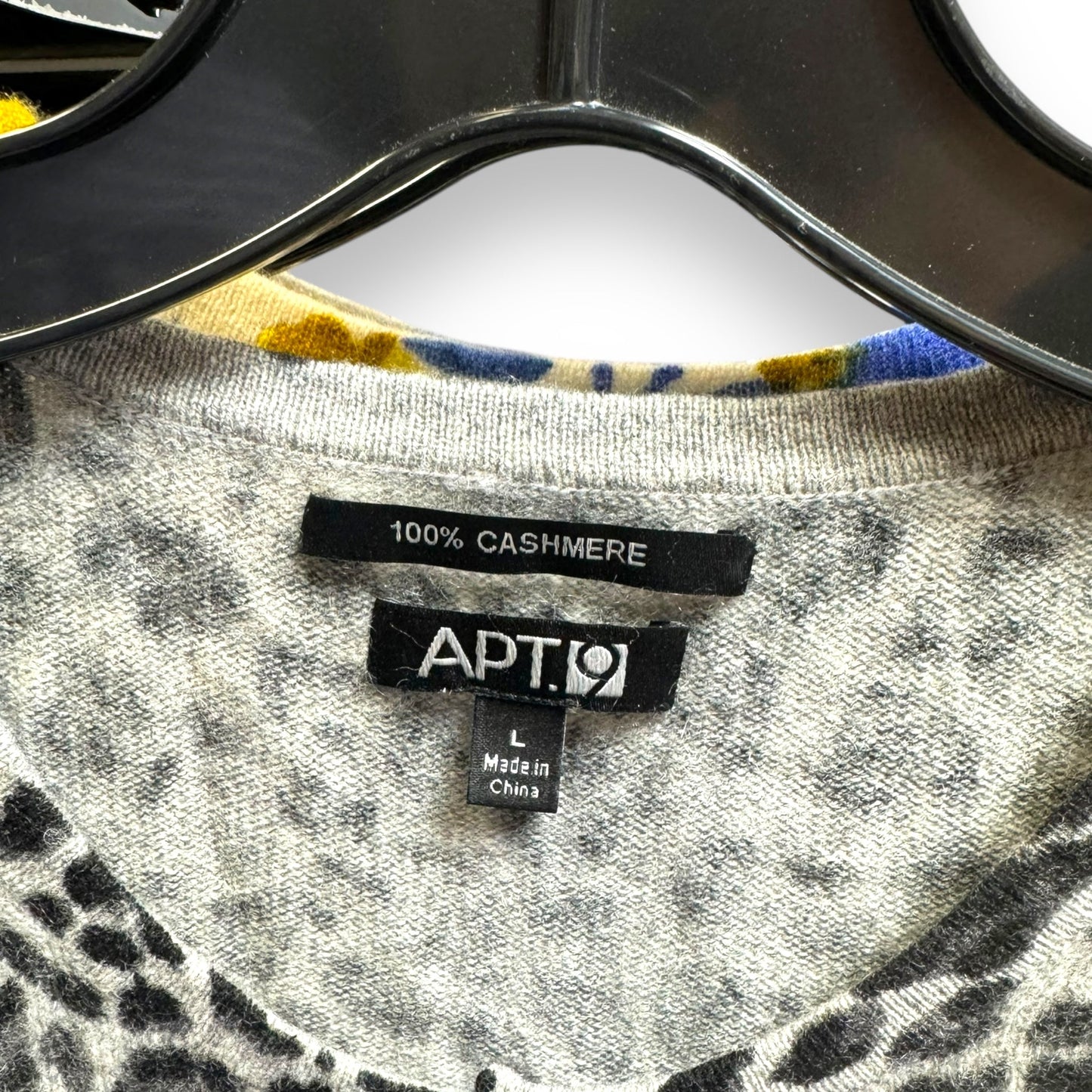 Sweater Cardigan Cashmere By Apt 9 In Animal Print, Size: L