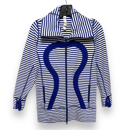 Athletic Jacket By Lululemon In Striped Pattern, Size: 6