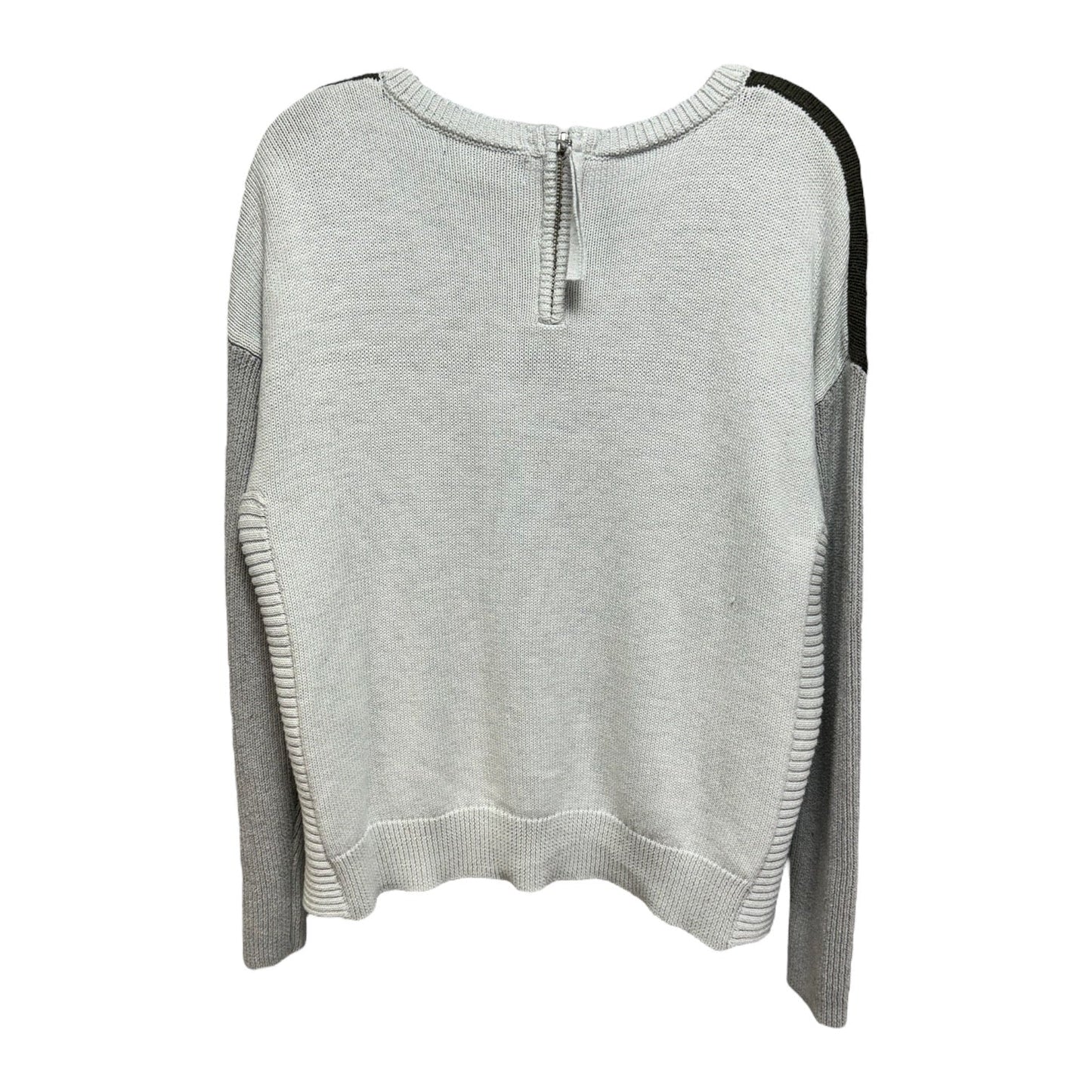 Sweater By Tahari By Arthur Levine In Green & Grey, Size: L