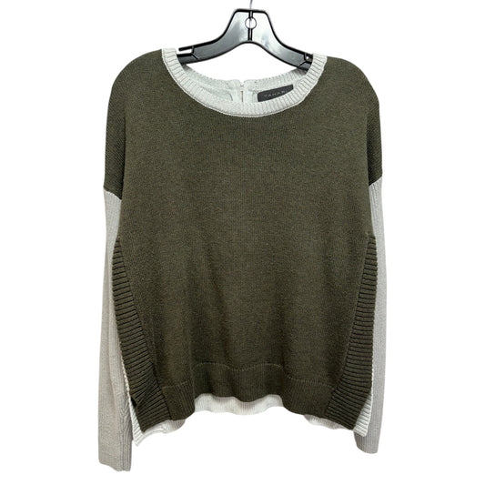 Sweater By Tahari By Arthur Levine In Green & Grey, Size: L