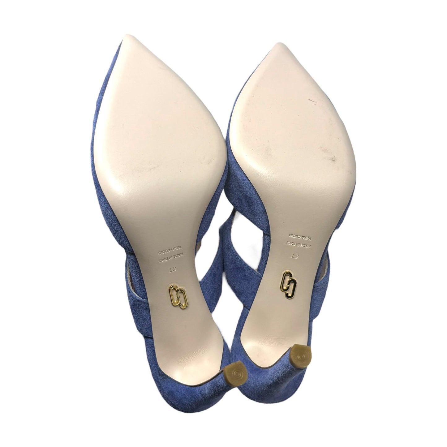 Marcel Mules With Triangle Cutouts By Cushnie et Ochs In Blue, Size: 7