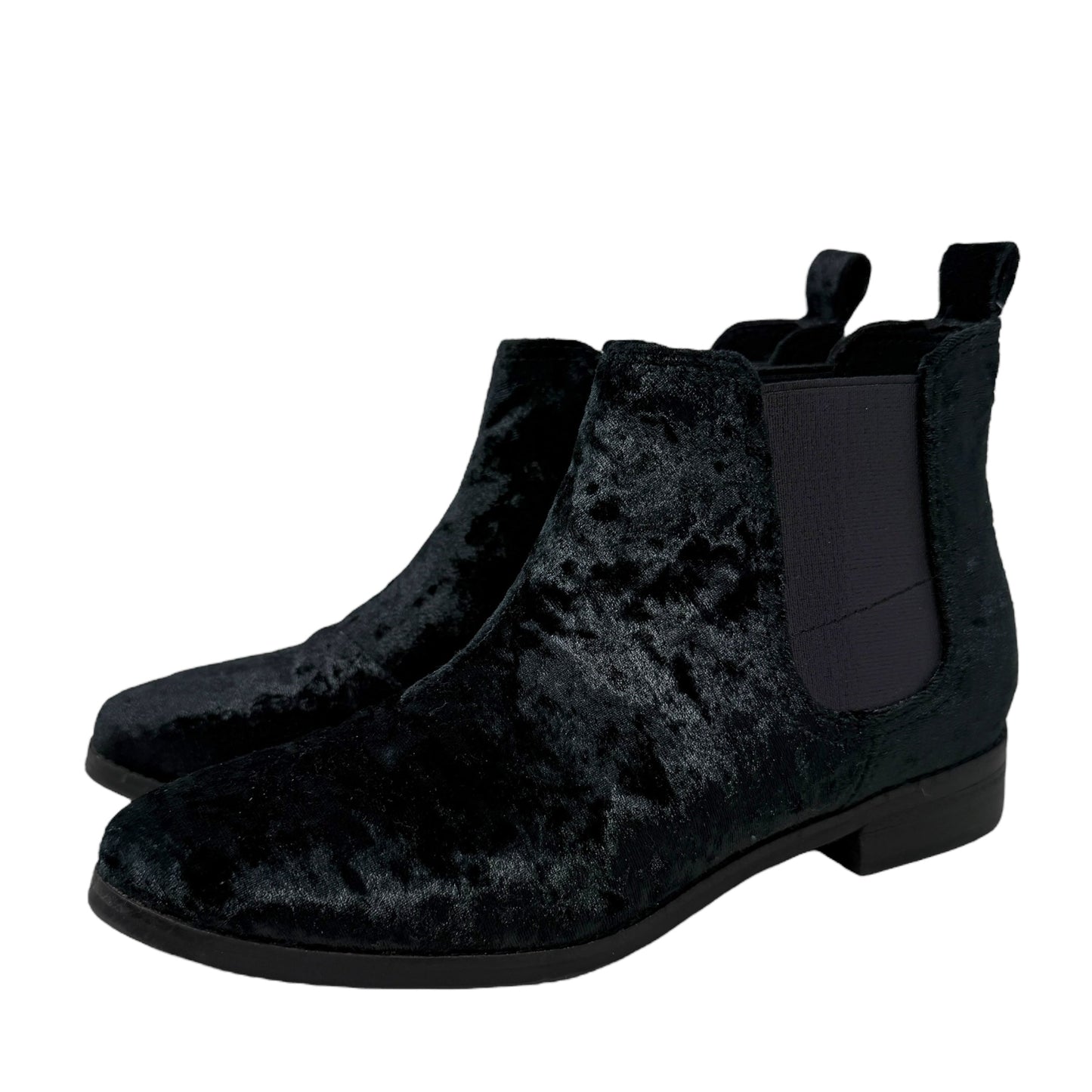 Ella Chelsea Booties By Toms In Black Velvet, Size: 7