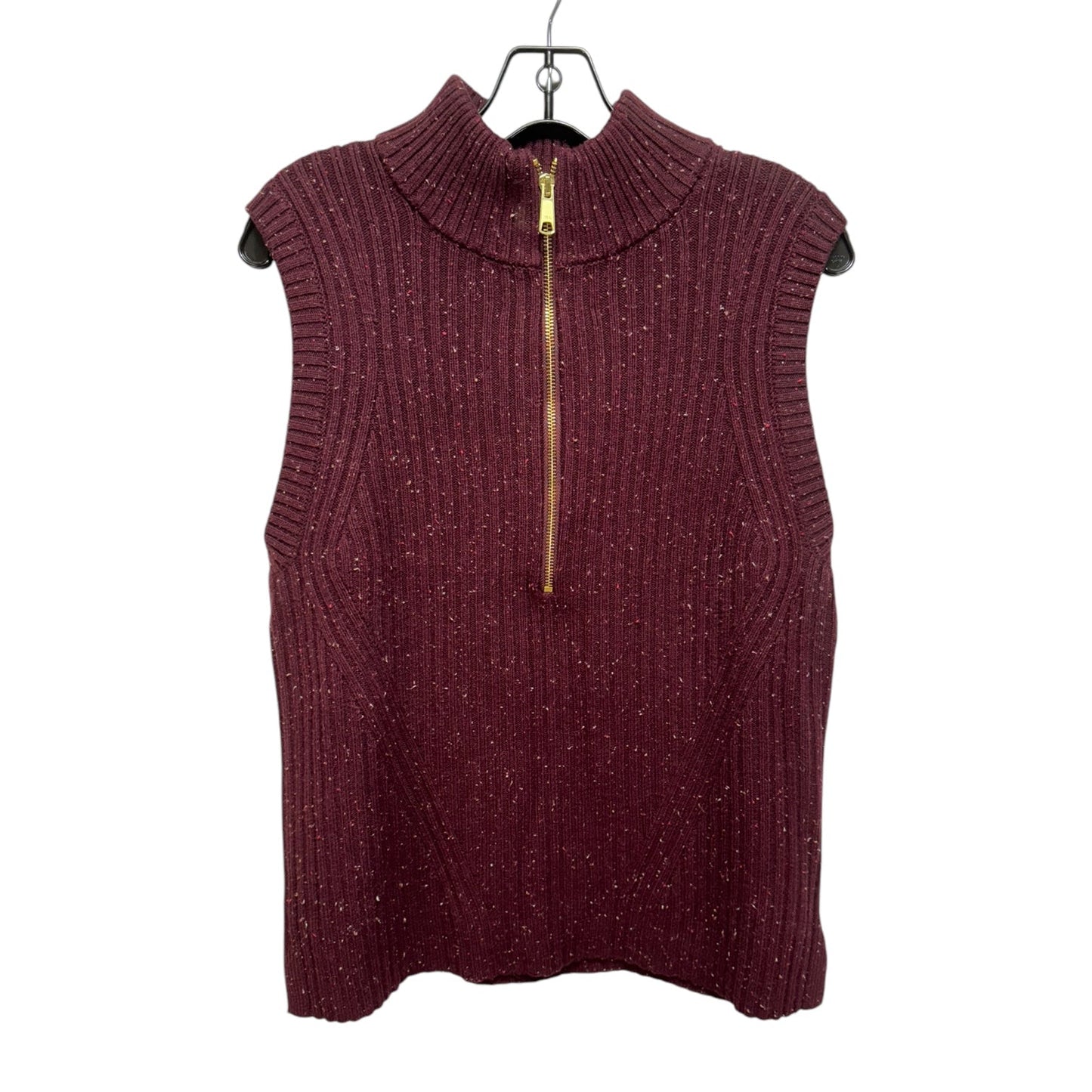 Zipper Sweater Vest By Talbots In Maroon, Size: M