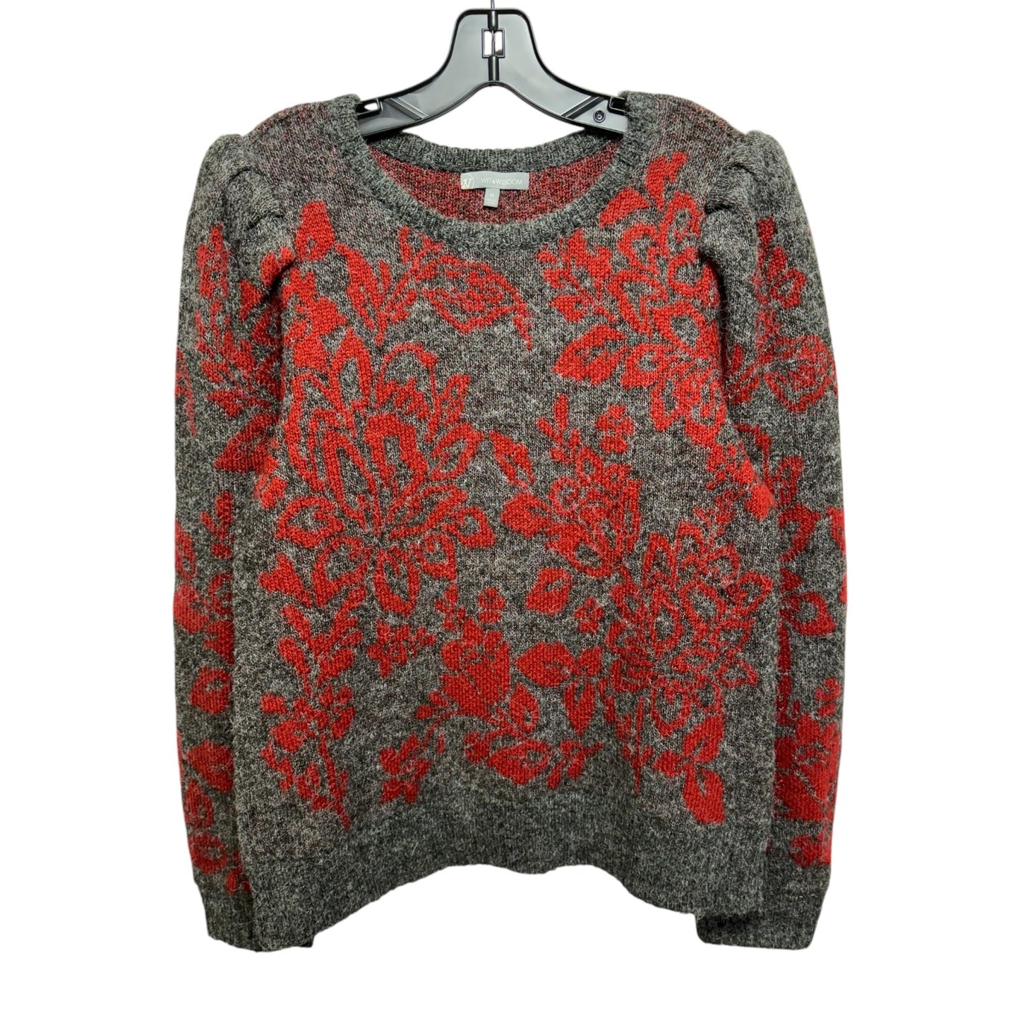 Sweater By Wit & Wisdom In Grey & Red, Size: M