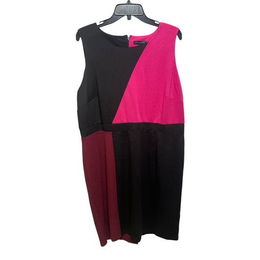 Colorblock Dress Casual Midi By Lane Bryant In Black & Pink, Size: 20