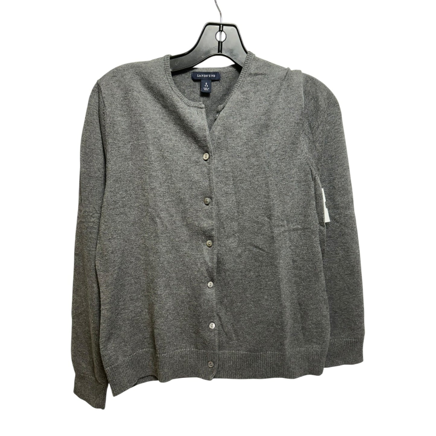 Sweater Cardigan By Lands End In Grey, Size: S