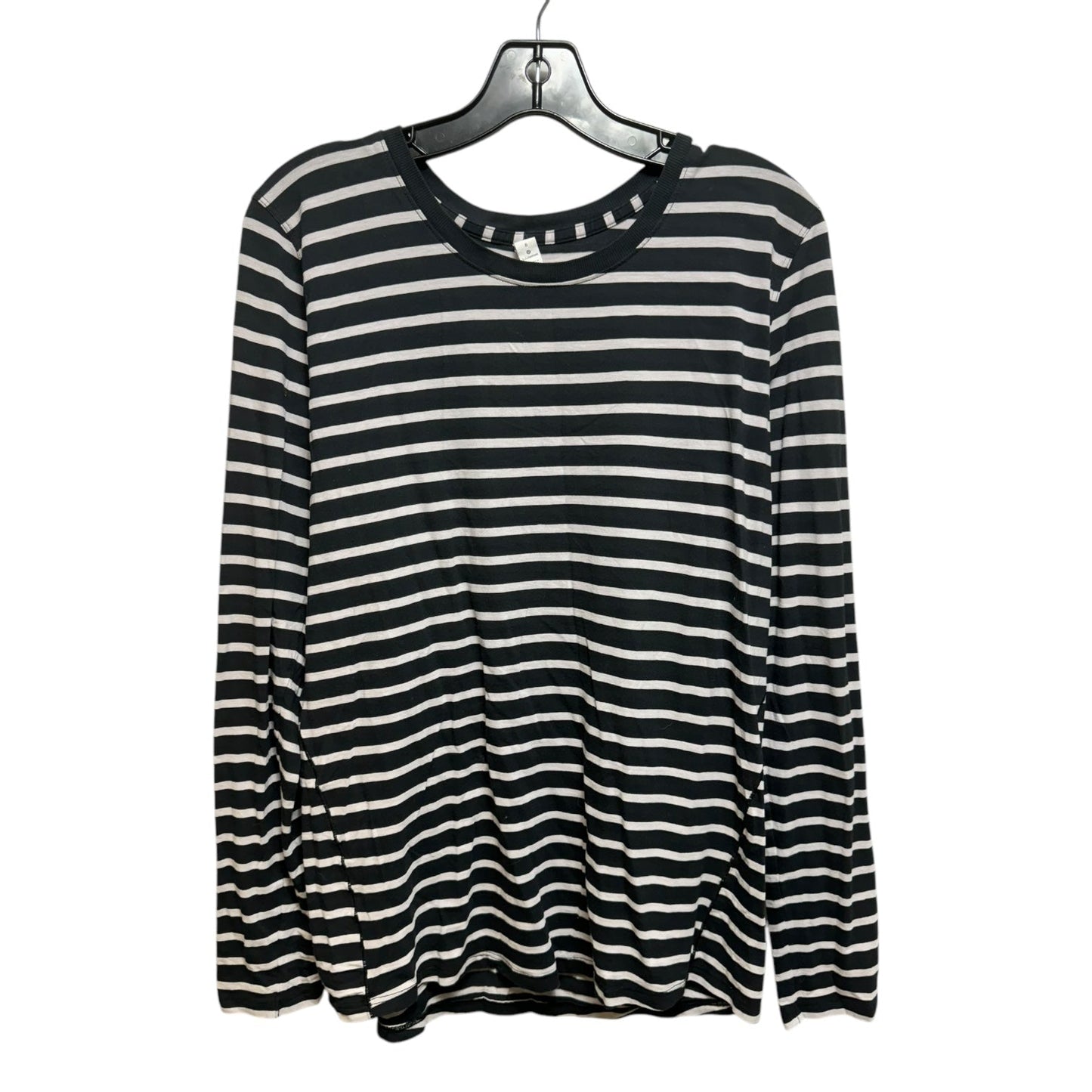 Athletic Top Long Sleeve Crewneck By Lululemon In Striped Pattern, Size: 8