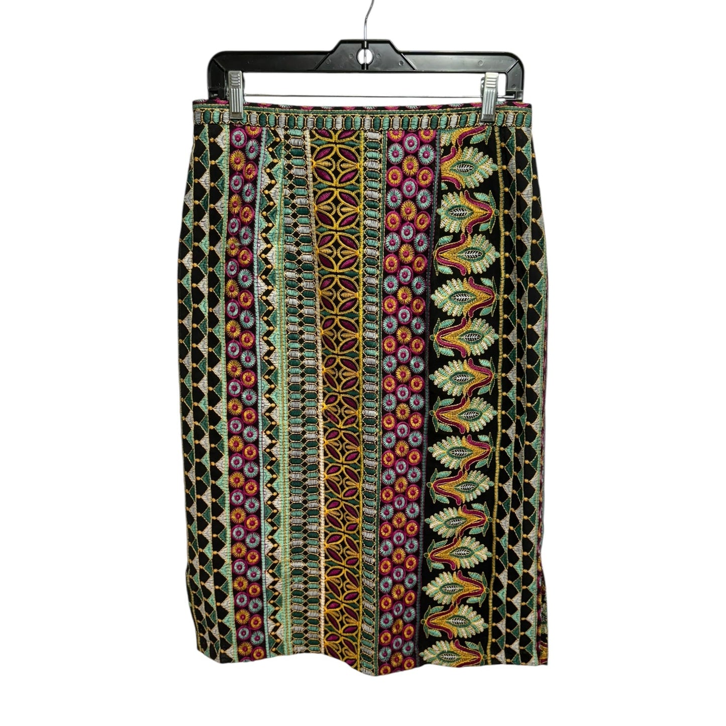 Embroidered Skirt Midi By Anthropologie In Multi-colored, Size: 8