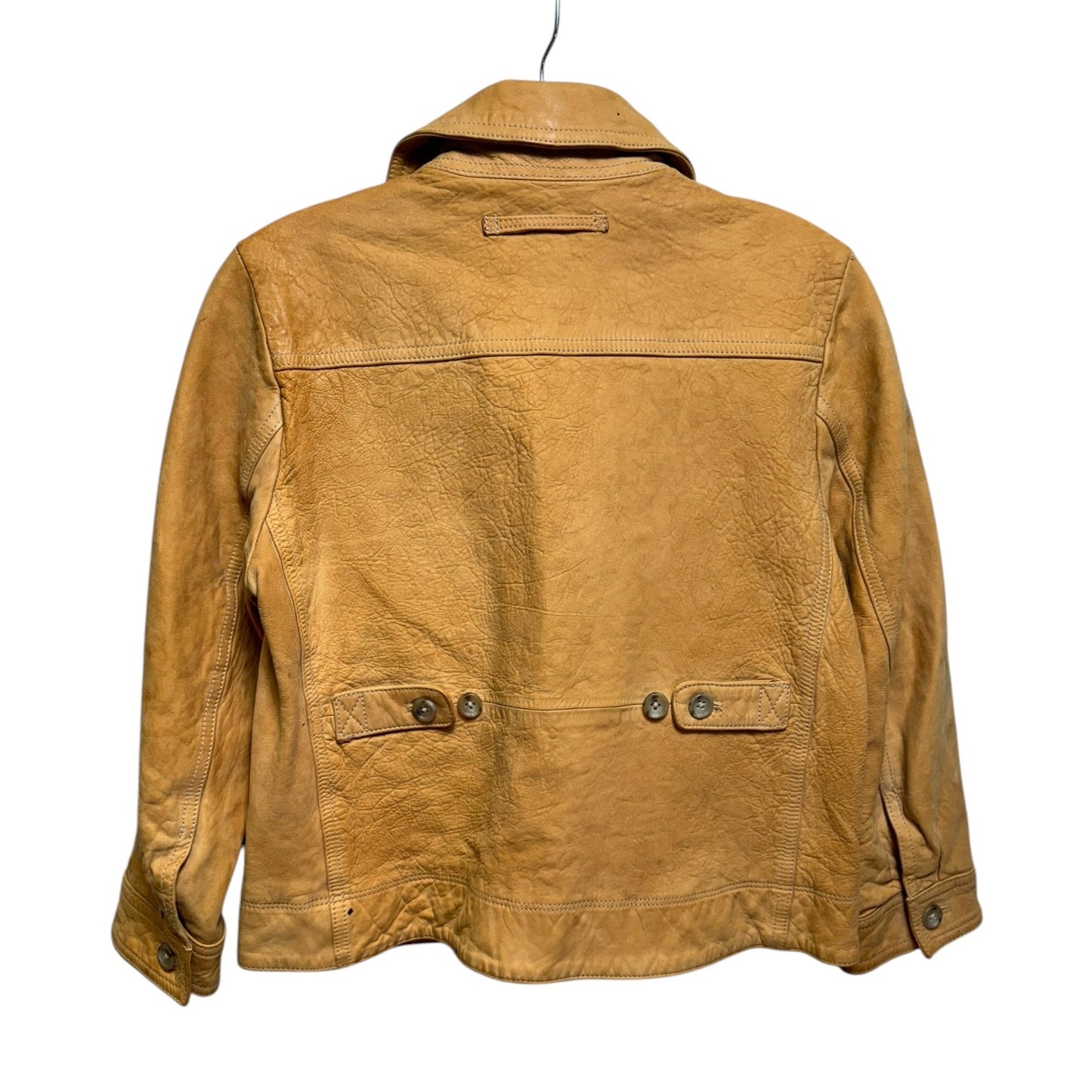 Pocket Jacket Leather By Banana Republic In Tan, Size: S