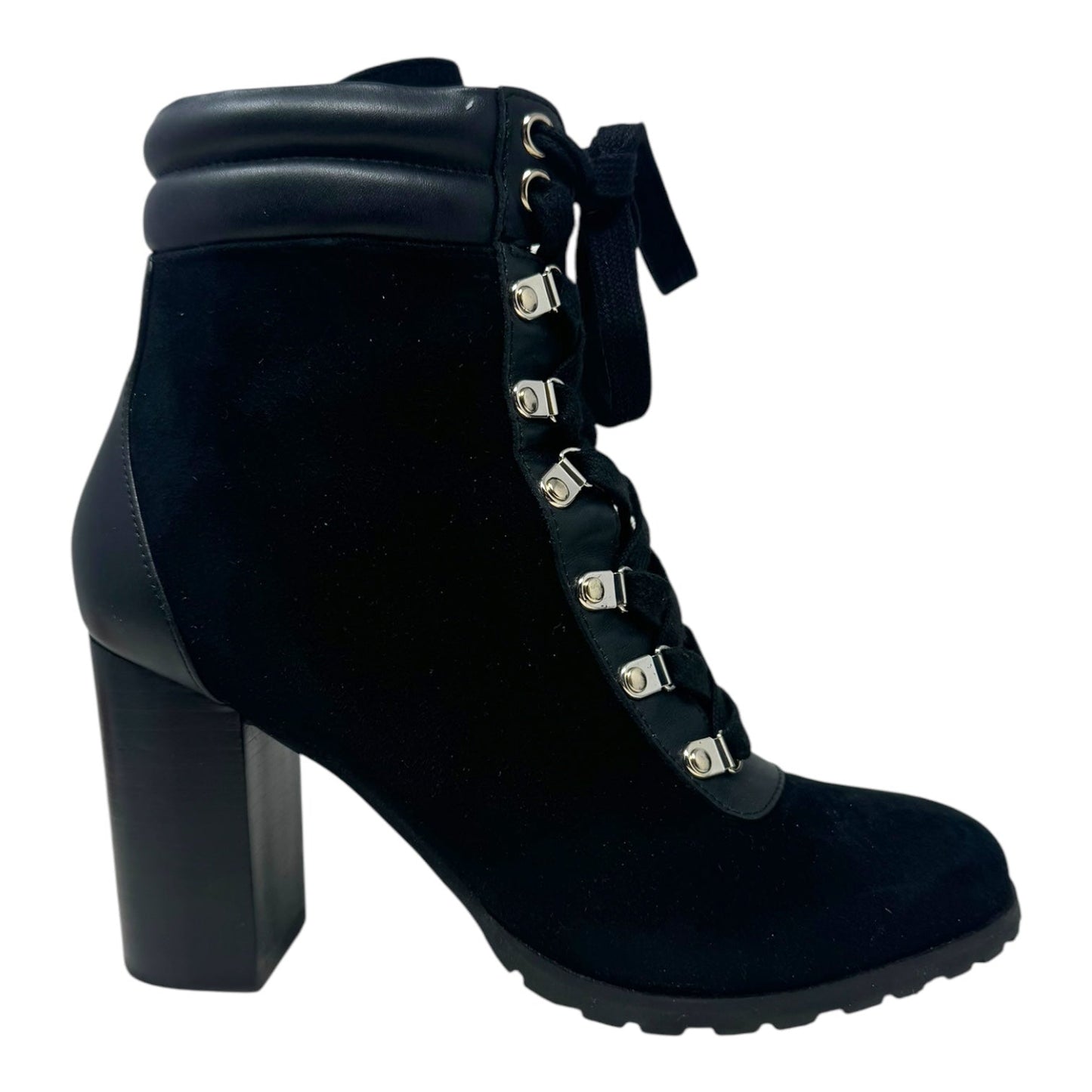 Irina Suede Lace Up Boots Ankle Heels By White House Black Market In Black, Size: 7.5