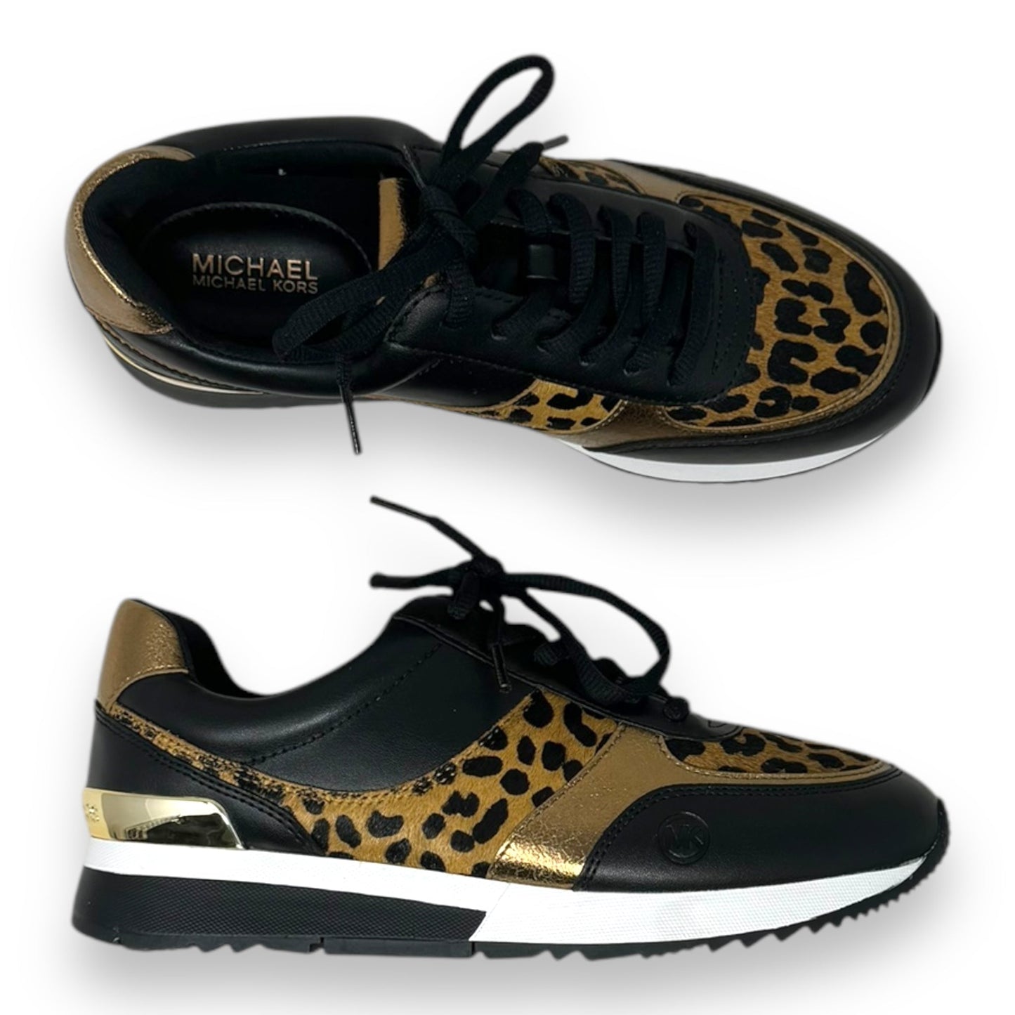 Andi Mixed-Media Trainers By Michael By Michael Kors In Animal Print, Size: 7